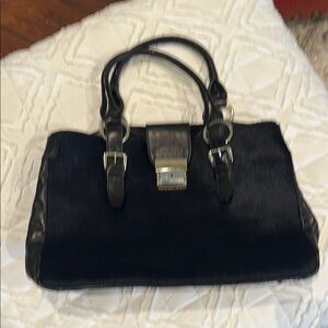 Doncaster Black Satchel with Silver Hardware